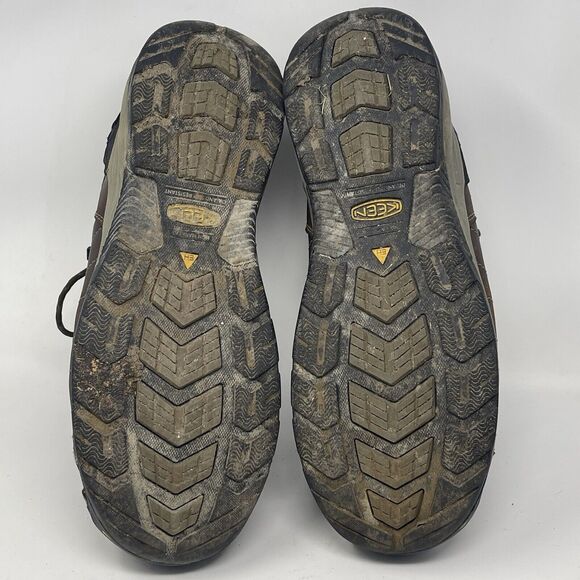 Keen Utility Flint Mid Steel Toe Boots Mens 13 D Brown Leather Work Hiking - Picture 14 of 16